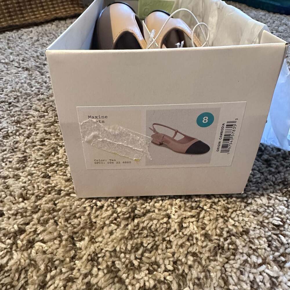 A New Day Maxine Slingback Flats Tan/Black Size 8 - Picture 4 of 4